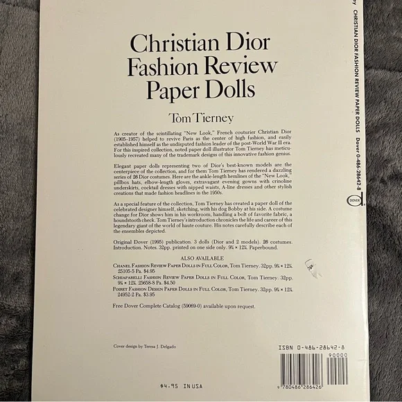 Vtg 1995 Christian Dior and Eighties Fashion Design Paper Doll Books Tom Tierney - Picture 2 of 9